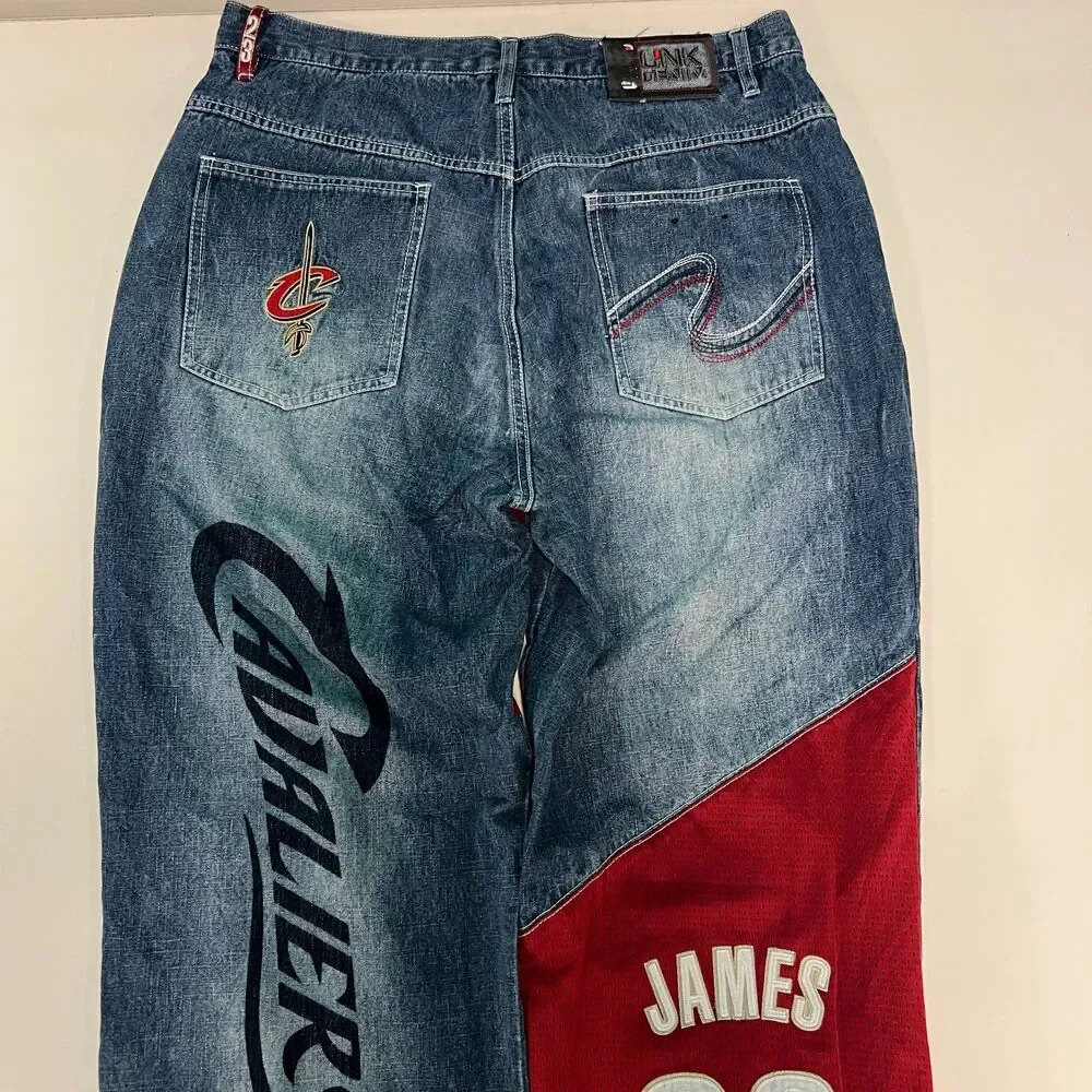UNK Denim NBA Cleveland Cavaliers LeBron James Jeans Mens 36x32 Baggy Y2K